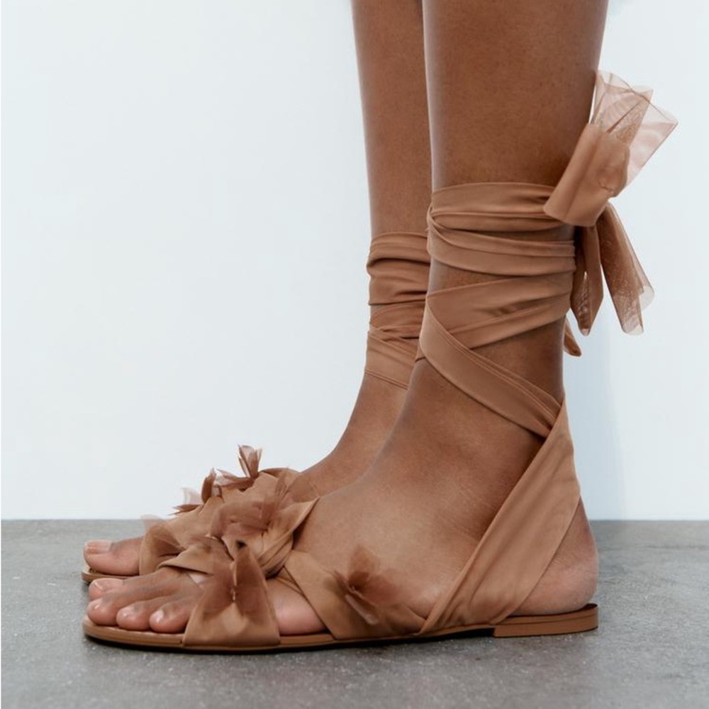Zara Butterfly Sandals size 11/42 BNWT